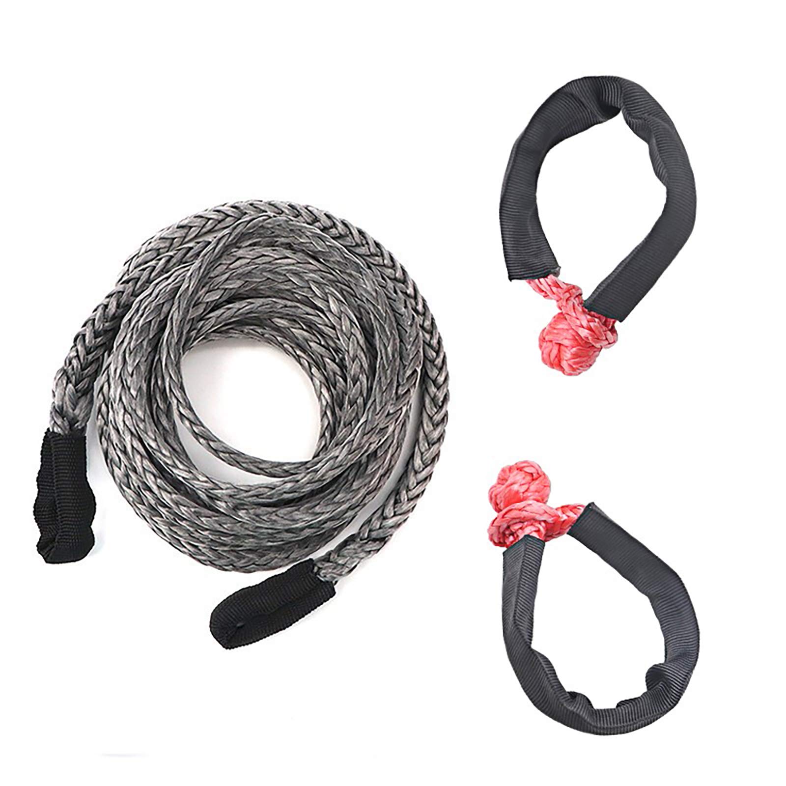 Corde de traction de voiture en UHMWPE noire de 5 mètres et 5 tonnes avec 2 nœuds