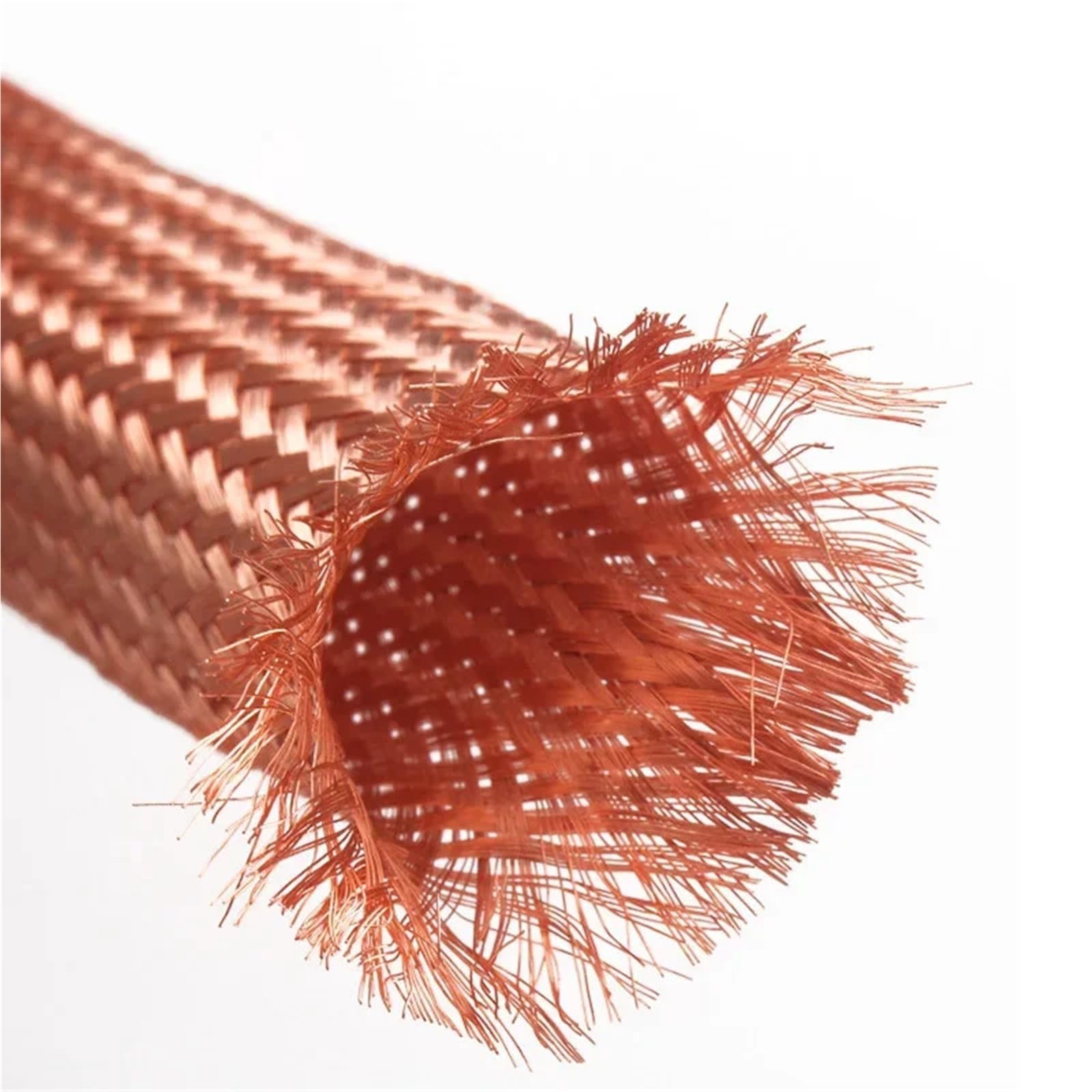 Flat Pure Copper Braided Cable Sleeve – 2mm Width, 5 Meter Length, Tinned Copper Ground Lead For Shielding, Bonding, And High-Flex Connections