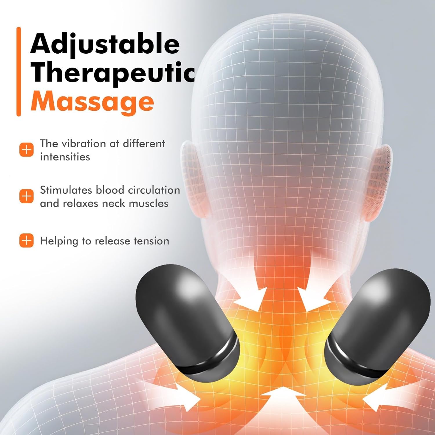 Neck Pillow - 3-in-1 Neck Massage Pillow with Battery for Shoulder Pain Relief, Deep Tissue Pain Relief with Heat and Stretching, Neck Hump Corrector for Women, Travel Pillow