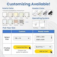 Vista 2 de Foiresoft - Persianas enrollables tipo cebra sin cuerda personalizadas, básicas, blancas, de 34" de ancho x 64" de alto, de doble capa, con control