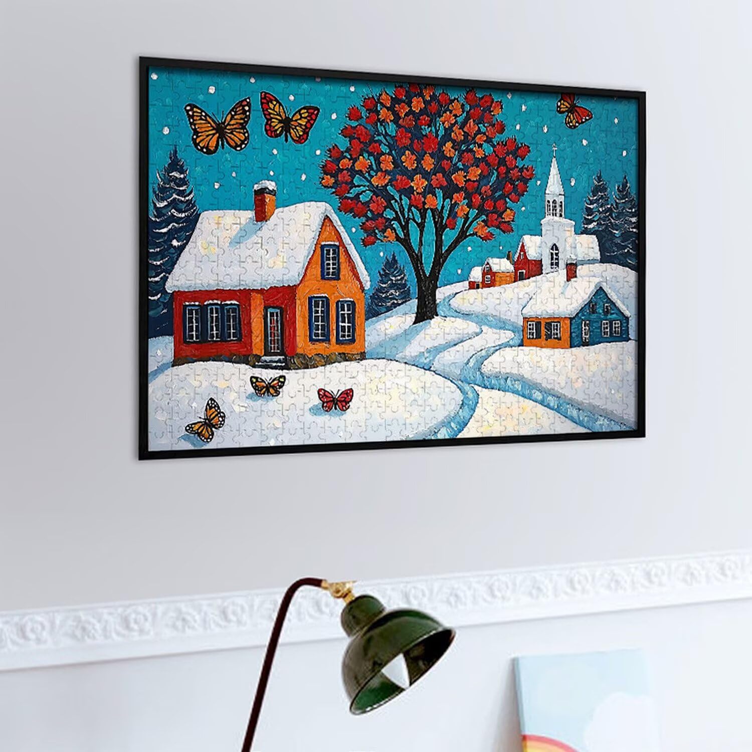 1000 sztuk puzzli, widok na śnieg 1000 sztuk puzzli dla dorosłych, prezent rocznicowy, prezent świąteczny, dekoracja domu, zapobieganie degeneracji mózgu u osób starszych v-920