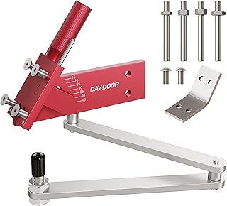 DAYDOOR Upgraded Lawn Mower Blade Sharpener for Angle Grinder, Adjustable 15°-45° Mower Blade Sharpener Kit for Straight and Standard Lawnmower Blades, with 4 Different Size Adapters (Red, 5005)