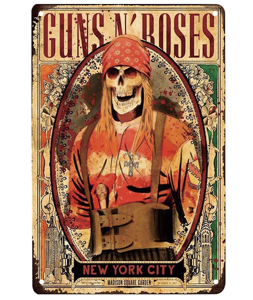 Steel Plate Guns N Roses Axl Pink Skull at New York City Madison