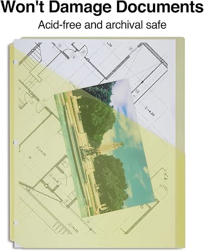 Miniatura 2 de 1InTheOffice Divisores de 3 anillas, separadores de carpetas de plástico, separadores de carpetas con bolsillos, colores surtidos, juego de 5