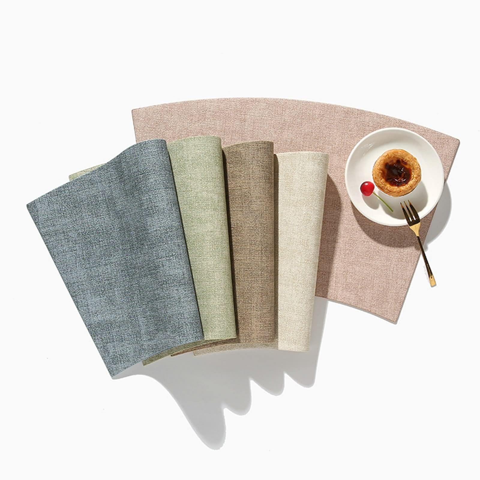 Świąteczne podkładki pod talerze zestaw 10 sztuk, nowoczesne podkładki świąteczne 45 x 30 cm, sektor, jednolity kolor, skóra, ciemnoszare