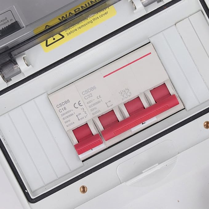 Caja distribuidora de energía eléctrica, medidor portátil de electricidad de 5 pines, caja eléctrica IP44 resistente al agua para pared, para enchufe 230 V o 400 V CA miniatura 8