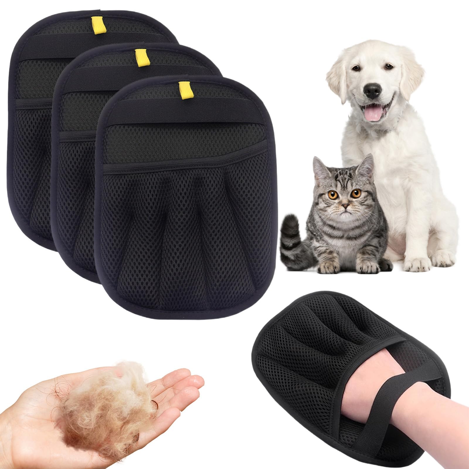 YAUNJI Pet Hair Remover Gloves for Cats Dogs, 2025 New Electrostatic Gloves Pet Hair for Hair Removal, Reusable Pet Grooming Gloves for Couch