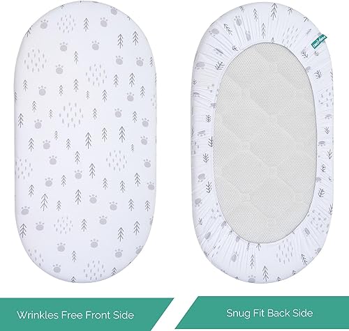 Miniatura 9 de Sábanas de moisés para Maxi COSI Iora, Munchkin Brica Fold N' Go, 4moms MamaRoo, Delta Children Moisés, 3 piezas, 18 x 33 pulgadas, ultra suaves,