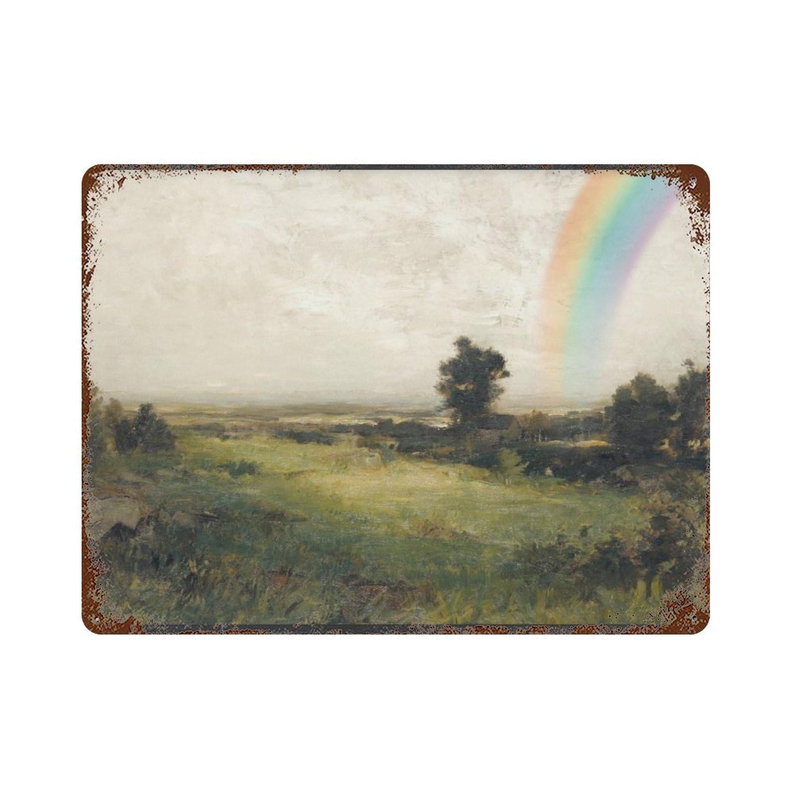 xiaoxiaoshen Patricks Day Rainbow Vintage Landscape Wall Decor Art Metal Tin Poster Modern Home Decor Art Home Bar Shop Decorations Vintage Sign 30x40cm