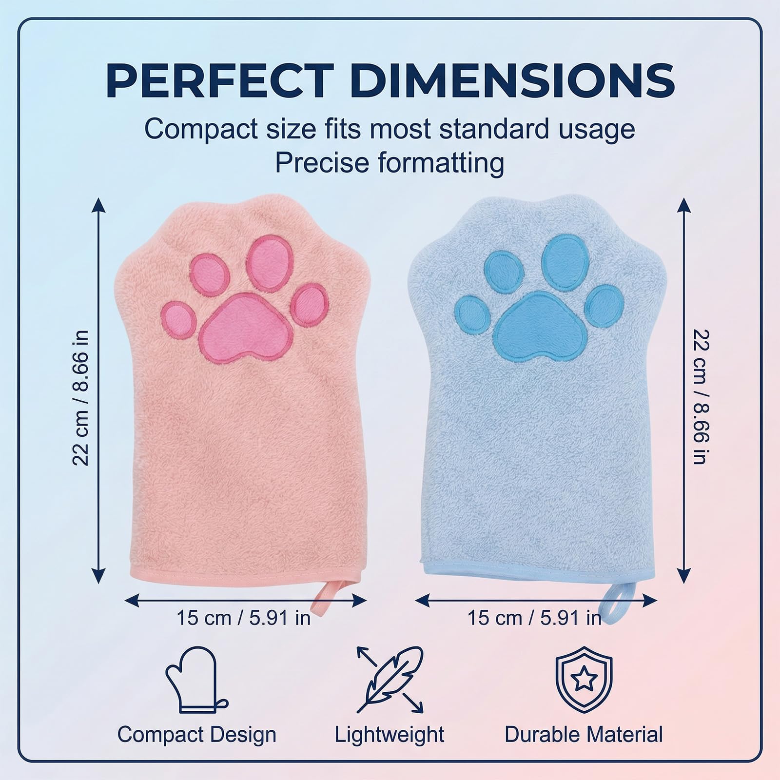 Asciugamano per Cani e Gatti [Set da 2] in Microfibra Super Assorbente, Telo da Bagno per Animali Domestici ad Asciugatura Rapida, Panno Morbido per Cuccioli e Zampe Sporche, Blu e Rosa