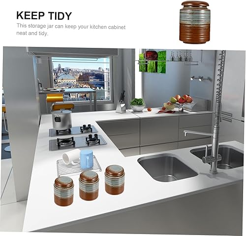 Miniatura 9 de Recipientes de cerámica para almacenamiento de alimentos con tapas a granel de harina a granel, recipiente de almacenamiento de cerámica hermético,