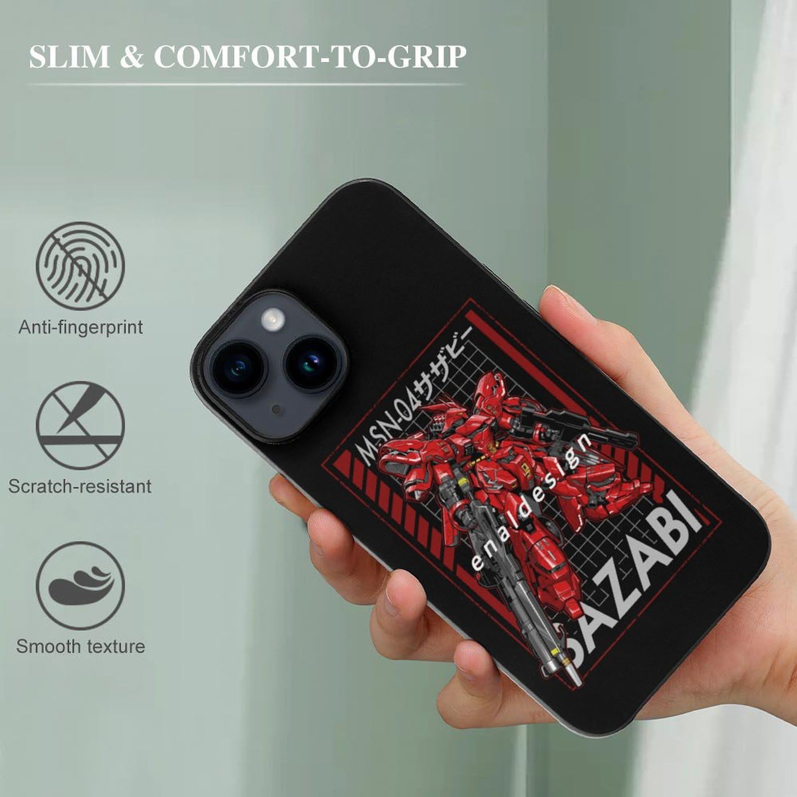 極美品　「MSN-04FF サザビー」 iPhone 15ProMax ケース Amazon.co.jp: 【iPhone15 ケース】 ネオ ジオンガンダム シャア