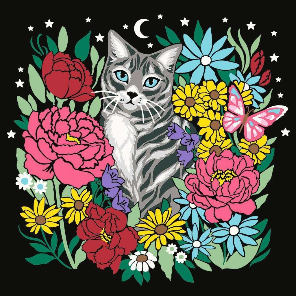 Ravensburger CreArt 25855 Pixie Cold: Cat Painting by Numbers Adults, DIY Painting Set with Brush and Acrylic Paints, Gift for Women and Men, Painting for Adults