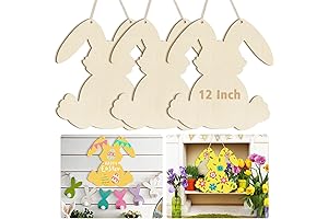 12" Wooden Easter Ornaments to Paint, DIY Easter Bunny Door Sign