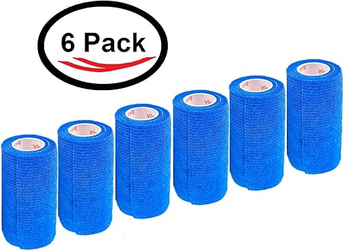 Miniatura 309 de Cinta adhesiva para veterinarios (negro) (paquete de 2) (4 pulgadas x 15 pies), autoadhesiva, adherente, cohesiva, flexible, autoadhesiva, rollo