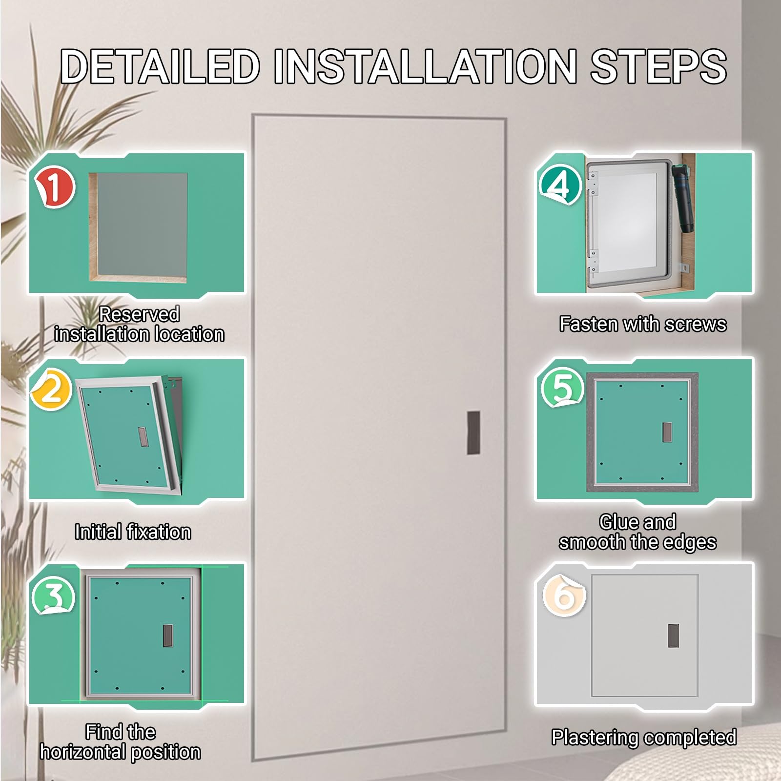 Pannello di accesso per cartongesso, Porta di ispezione in alluminio, Portello per garage per riscaldamento, elettrico, accesso idraulico