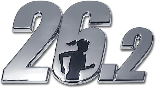 26.2 Emblema de coche femenino corriendo maratón