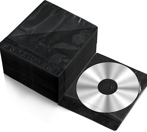 Harloon 200 fundas de disco de plástico de doble cara para carpetas de almacenamiento en blanco, soporte de disco para reemplazo de protección