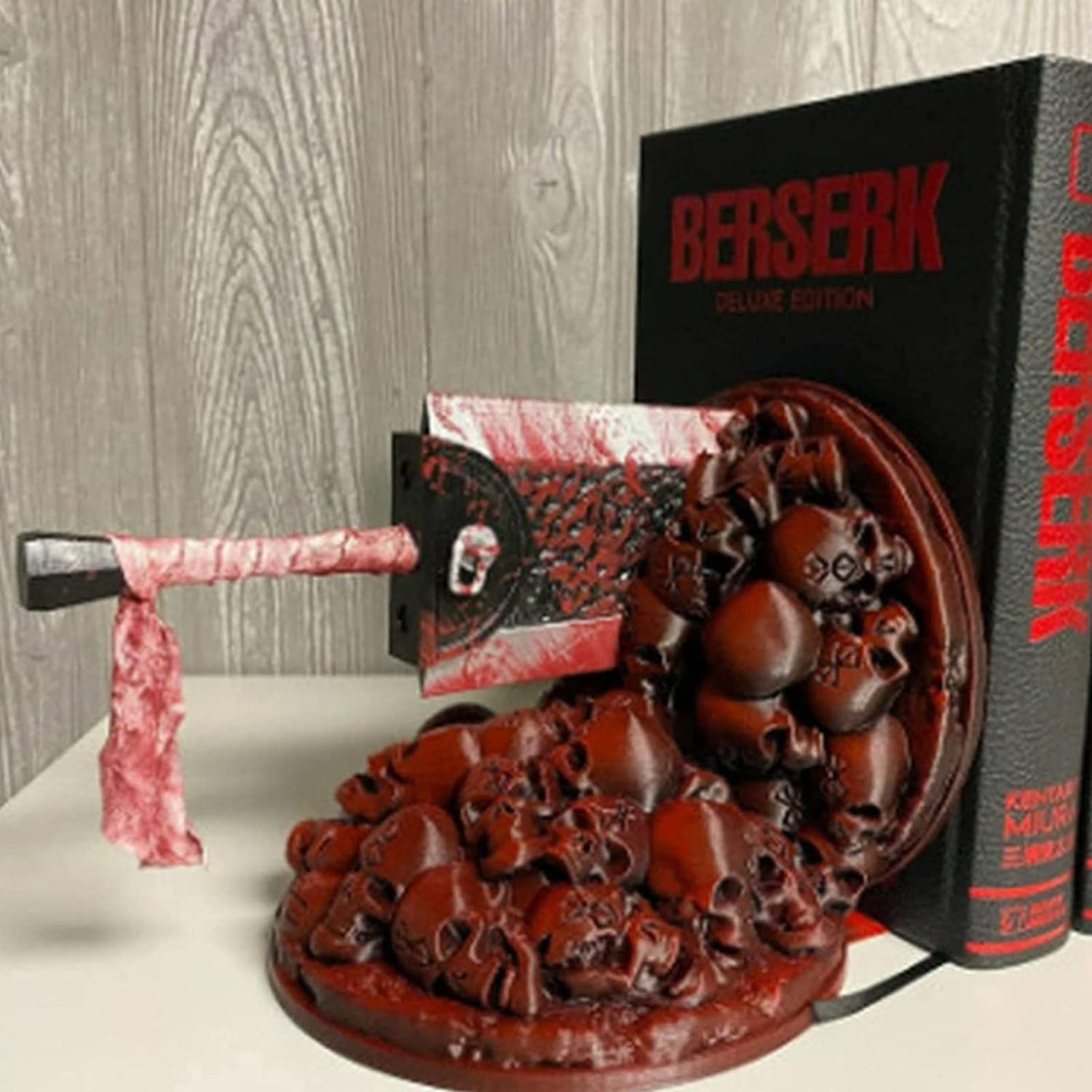 Berserk Bookends, wütender Dragon Slayer Harz Crafts Statue Ornament Desktop Bücherregal Dekorative Bücher Halter Home Dekoration (Klein)