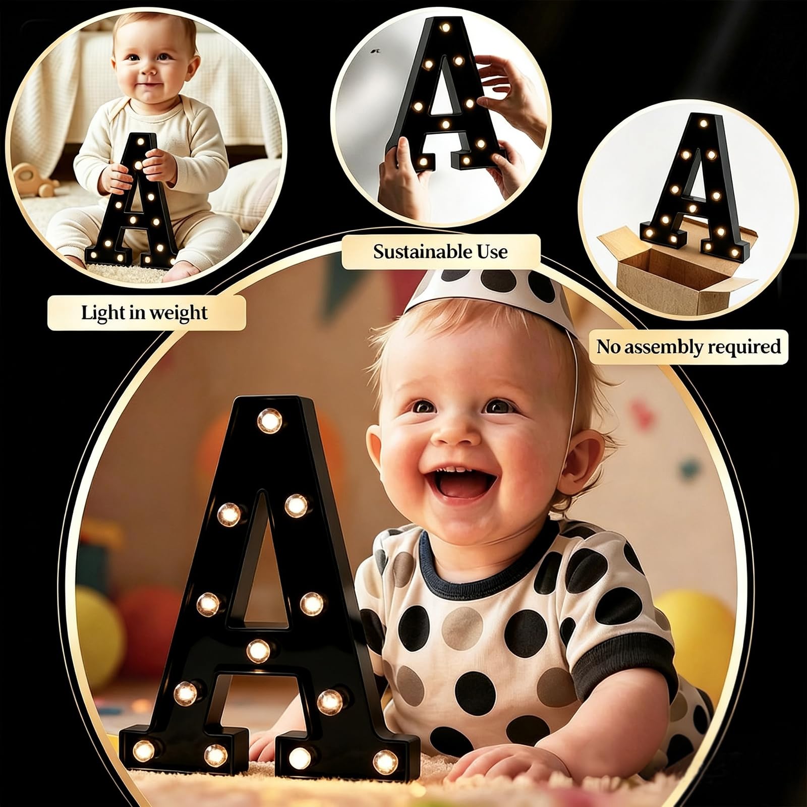 OYCBUZO Leuchtendes schwarzes Alphabet Festzelt Buchstaben Zeichen LED Festzelt Zahlen Lichter Zeichen für Nachtlicht Home Bar Weihnachten Lampe Geburtstag Party Hochzeit Dekoration R