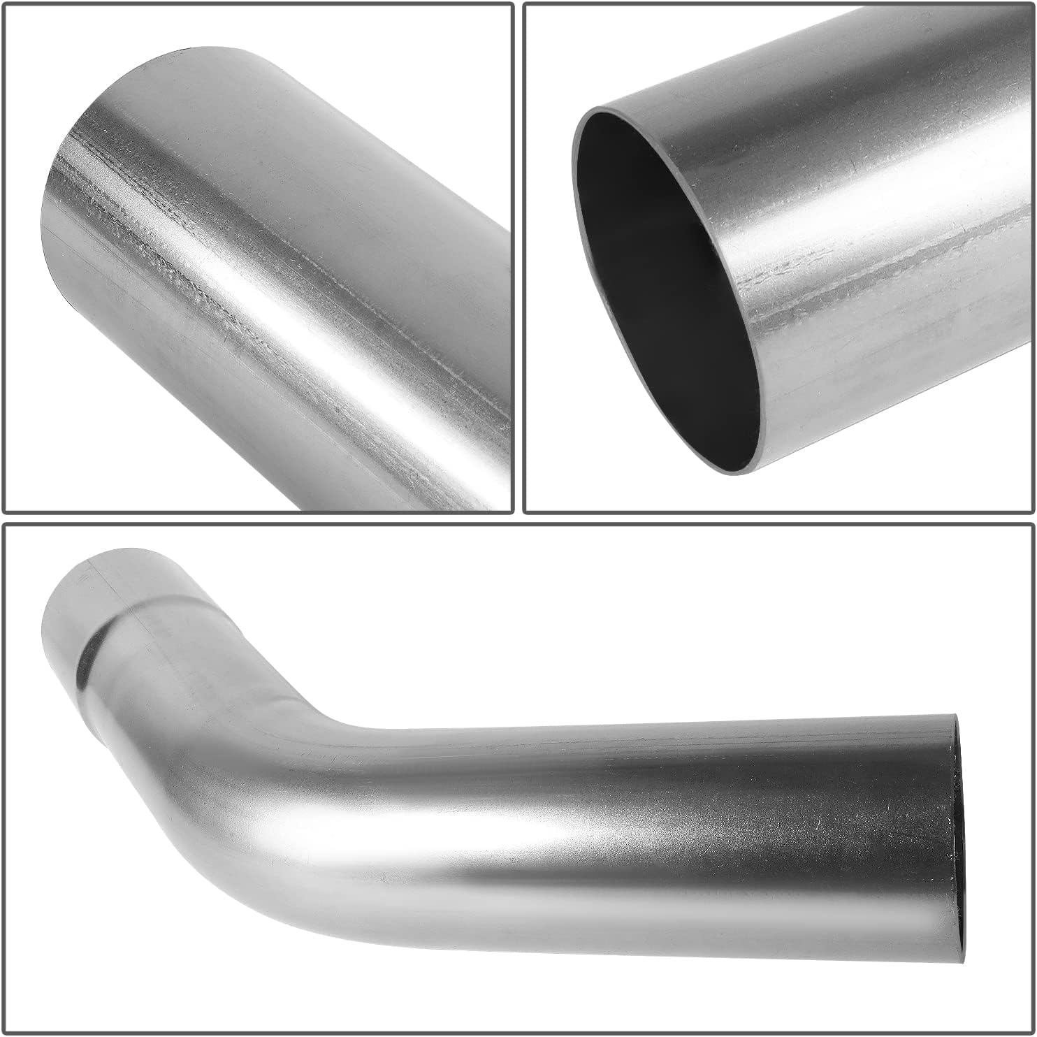 DNA MOTORING ZTL-PP-25-45-RAW 45 Degree DIY Custom Mandrel Exhaust Tubing, 2.5" OD, Mild Steel,Universal Fit