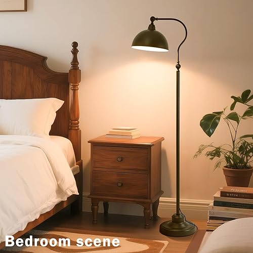 Miniatura 2 de Lámpara de pie de lectura brillante con control remoto y atenuación Bluetooth, estilo rústico vintage, sala de estar, dormitorio, mesita de noche,