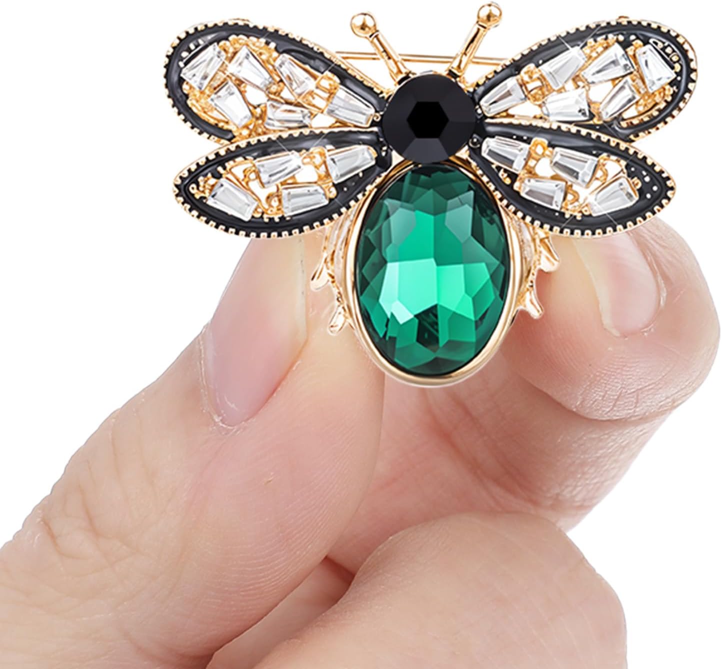 Colorful Rhinestone Crystal Bee Brooch Pin Vintage Bee Lapel Pin for Women Retro Cute Insect Animal Collar Pin Jewelry Gift for Women Clothing Accessories - Image 6