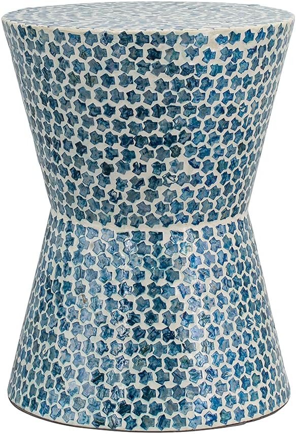 A&B Home Round Tapered Accent Stool - 14" Dia. x 20" - Blue