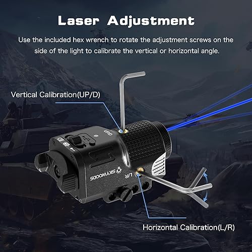 Miniatura 7 de Combo de linterna láser roja de pistola, 500 lúmenes montada en riel de pistola láser luz magnética recargable por USB, luz estroboscópica para arma