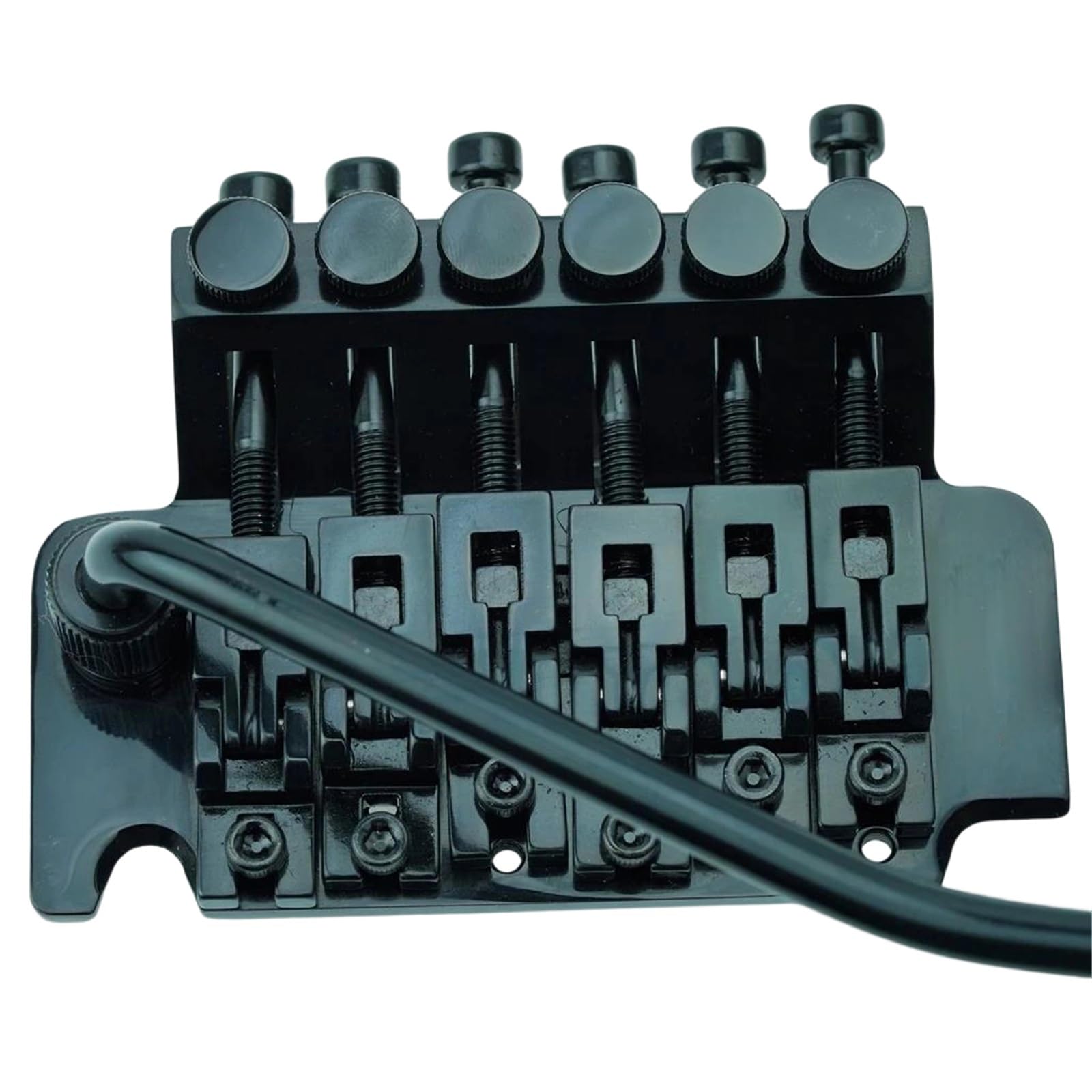 Mostek Gitarowy Podwójna Mosiężna Podstawa Tremol 6 Strunowa Gitara Elektryczna Podwójny Mostek Blokujący R2 42mm/R3 43mm Nakrętka Trwała(Black R2)