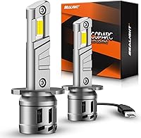 Vista 1 de Bombillas SEALIGHT H1 con luz blanca de 6500K, súper brillantes de 40000 lm, diseño mini 1:1, bombillas antiniebla, 3 minutos de enchufar y listo