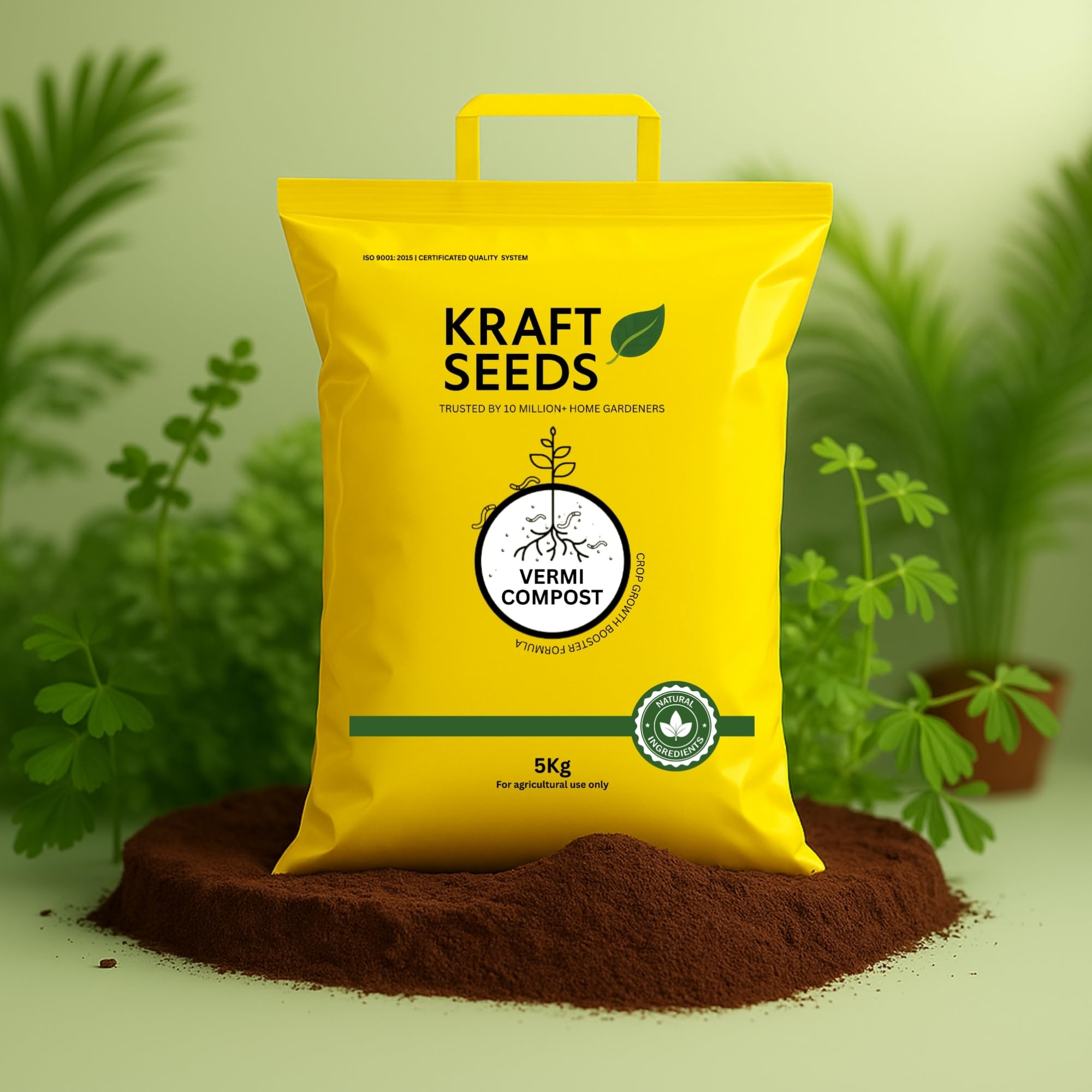 Kraft Seeds by 10CLUB Vermicompost - 5kg | Organic Manure for Plants | Fertilizer for Home Gardening | Enriched Potting Soil Mix for Plants | Compost Garden Soil | Natural Booster for Flowering Plant - Image 2 thumbnail