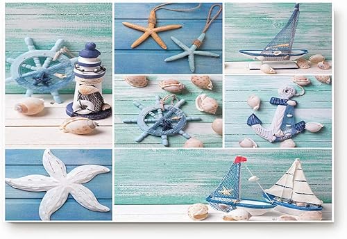 Tapete para puerta con elementos náuticos costeros desgastados tapete para puerta delantera 16 x 24 pulgadas