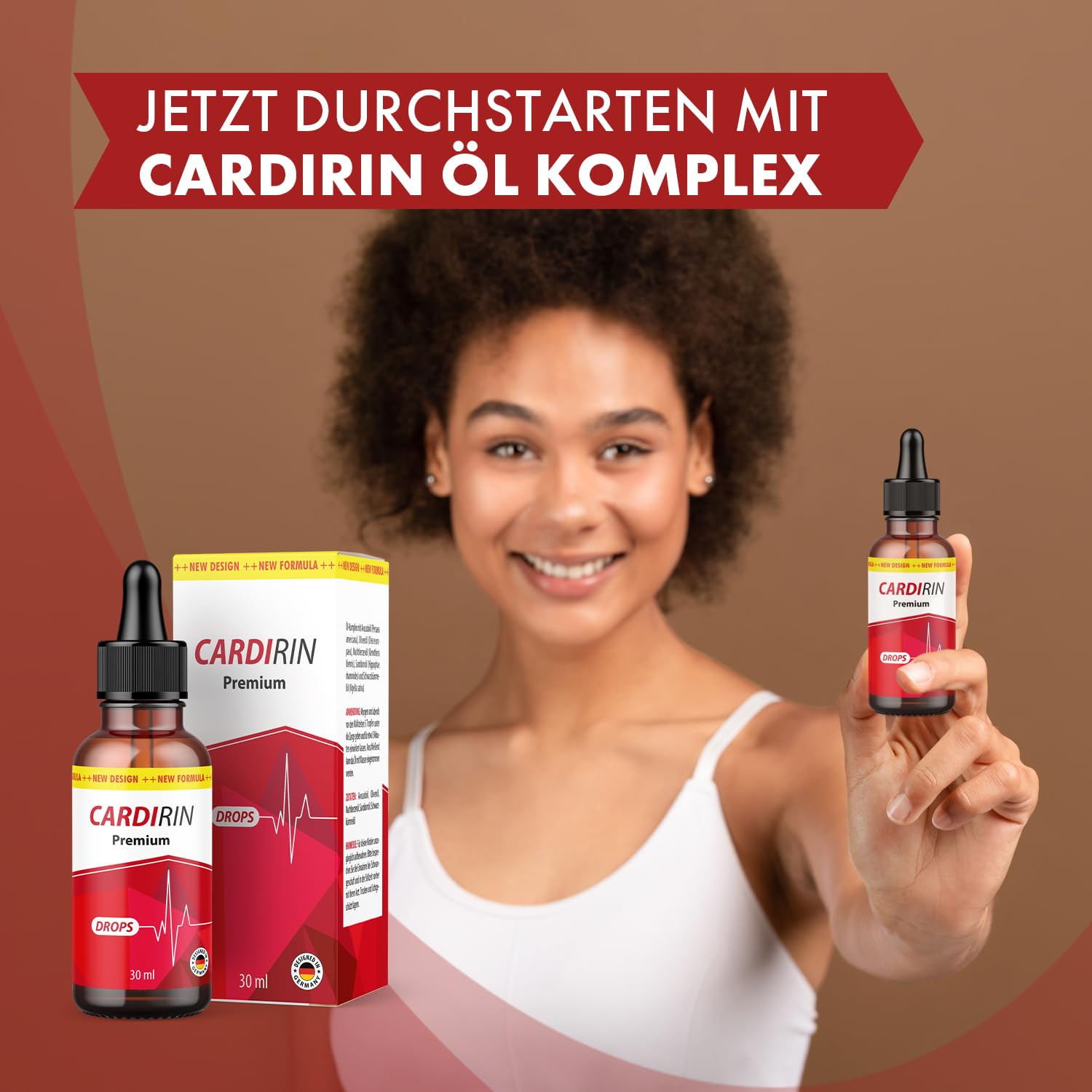 Cardirin Premium Drops | naturreines Pflanzenölkomplex | Qualität für Männer und Frauen | 30 ml pro Flasche (Rot 1)