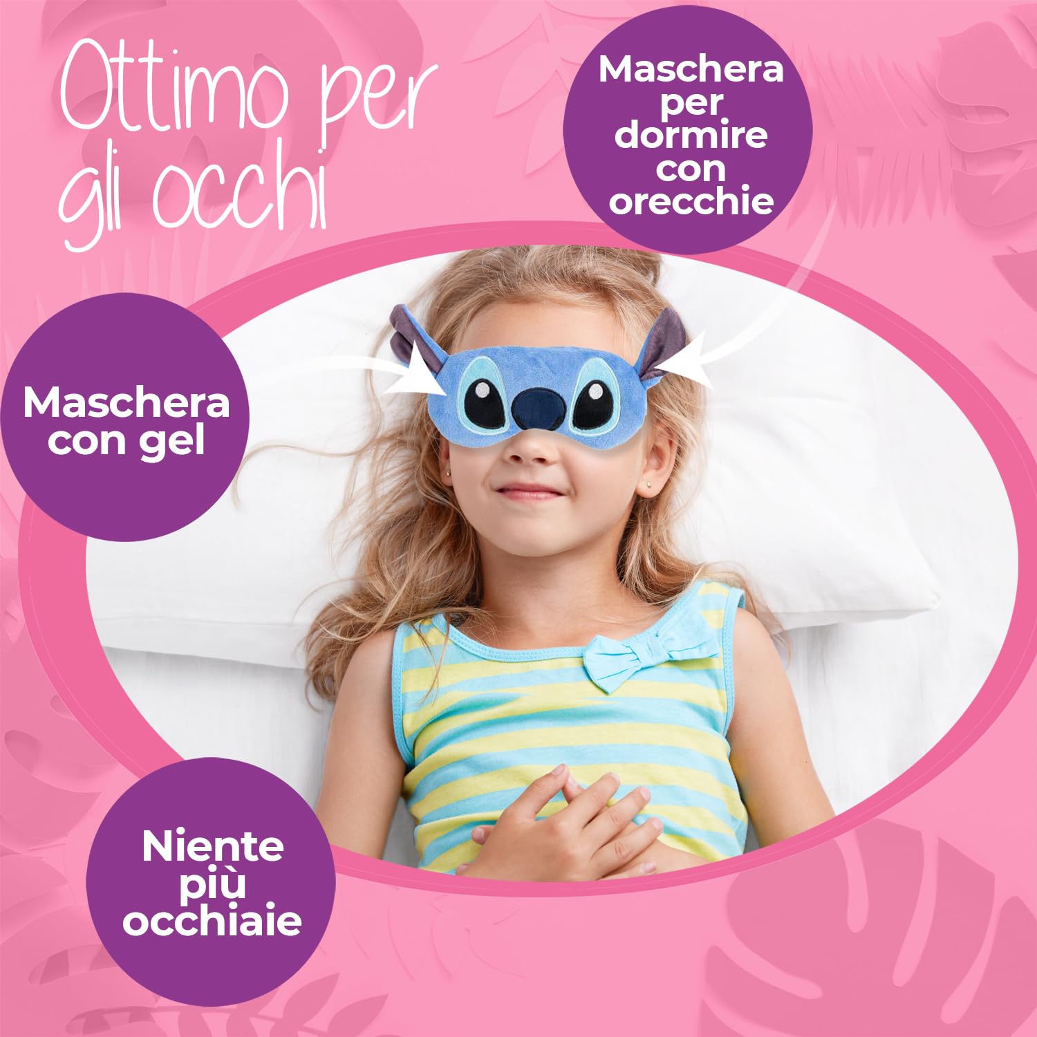 Mascherina Stitch per Dormire – Maschera Stitch Morbida e Confortevole – Accessori di Stitch per il Relax e il Riposo