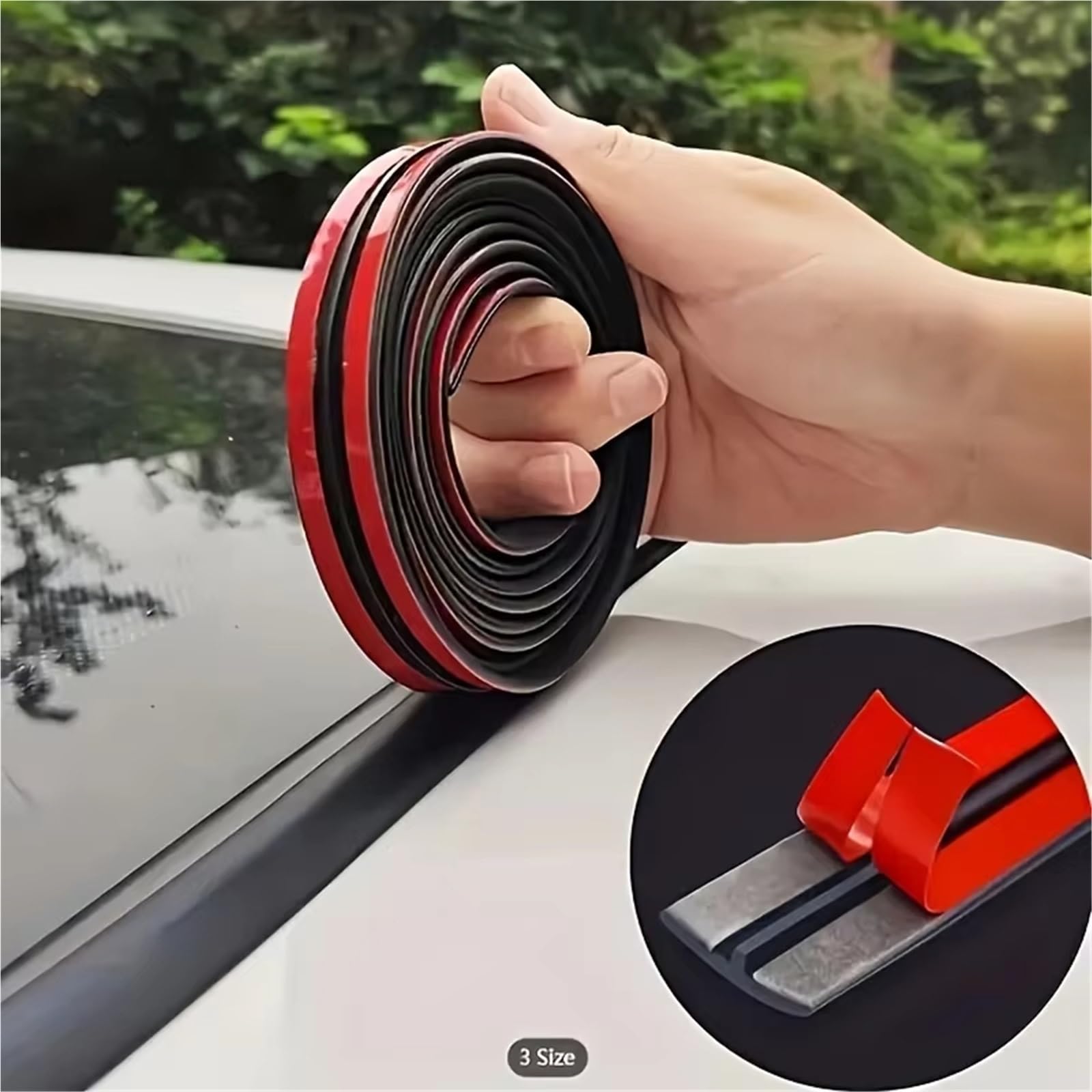 Strisce sigillanti in Gomma per Auto, sigillante Protettivo per Tetto e Parabrezza, Nastro Isolante Acustico 14/19 mm 4*M, guarnizioni in Gomma per Auto, sigillatura dei Bordi