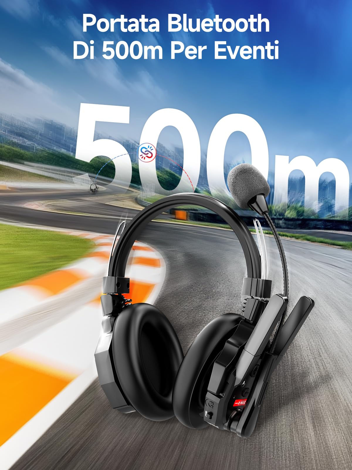 XTalk XMax Wireless Intercom Headset 500 m Range - Dettaglio