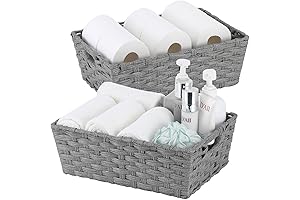 Impressive Gray Wicker Storage Basket Enhances Organization