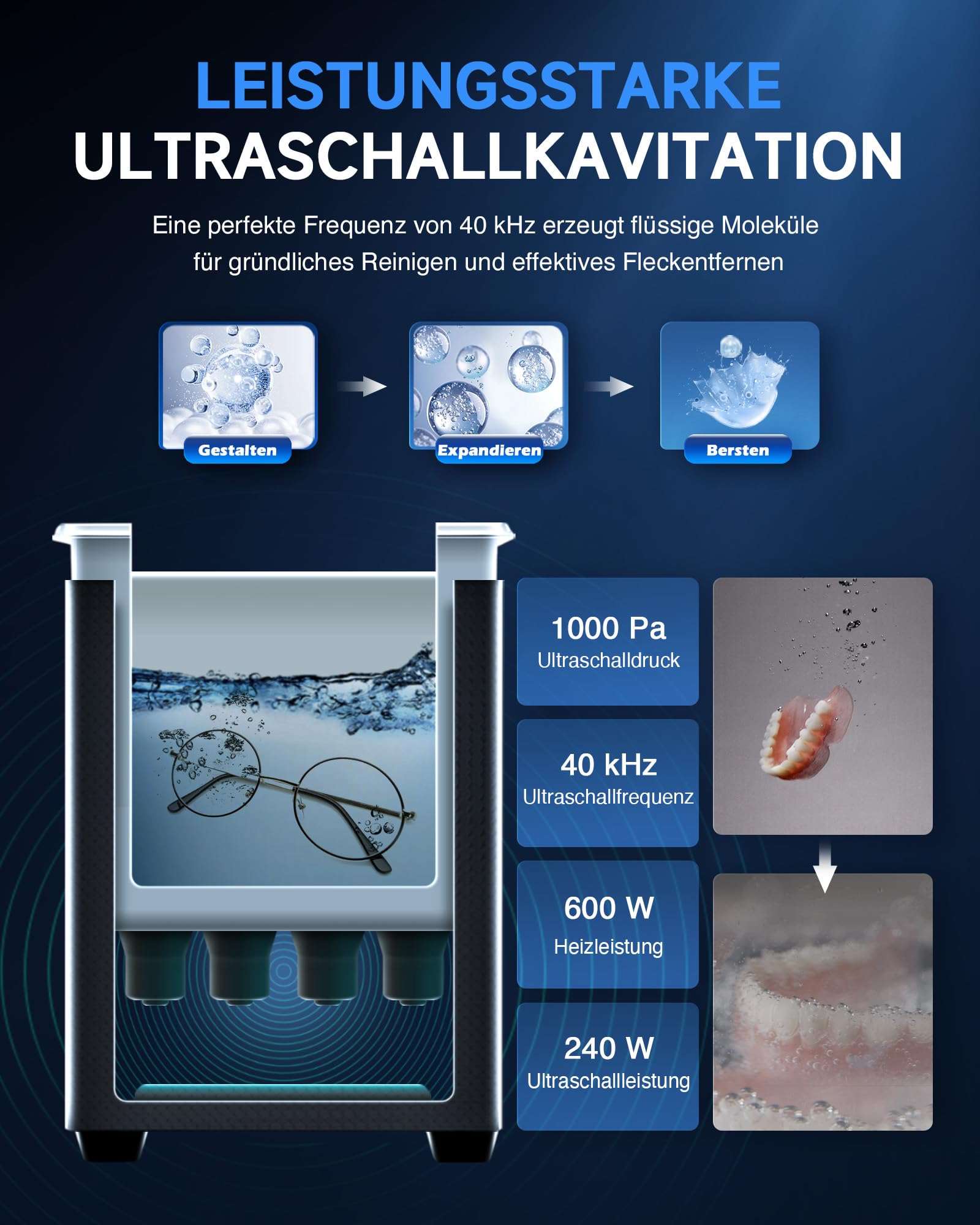 CREWORKS Lavatrice Ultrasuoni Digitale 10L 240W con Riscaldatore e Timer, Pulitore Ultrasuoni Professionale in Acciaio Inossidabile con 2 Modalità, Vasca Ultrasuoni per Ricambi Auto, Utensili