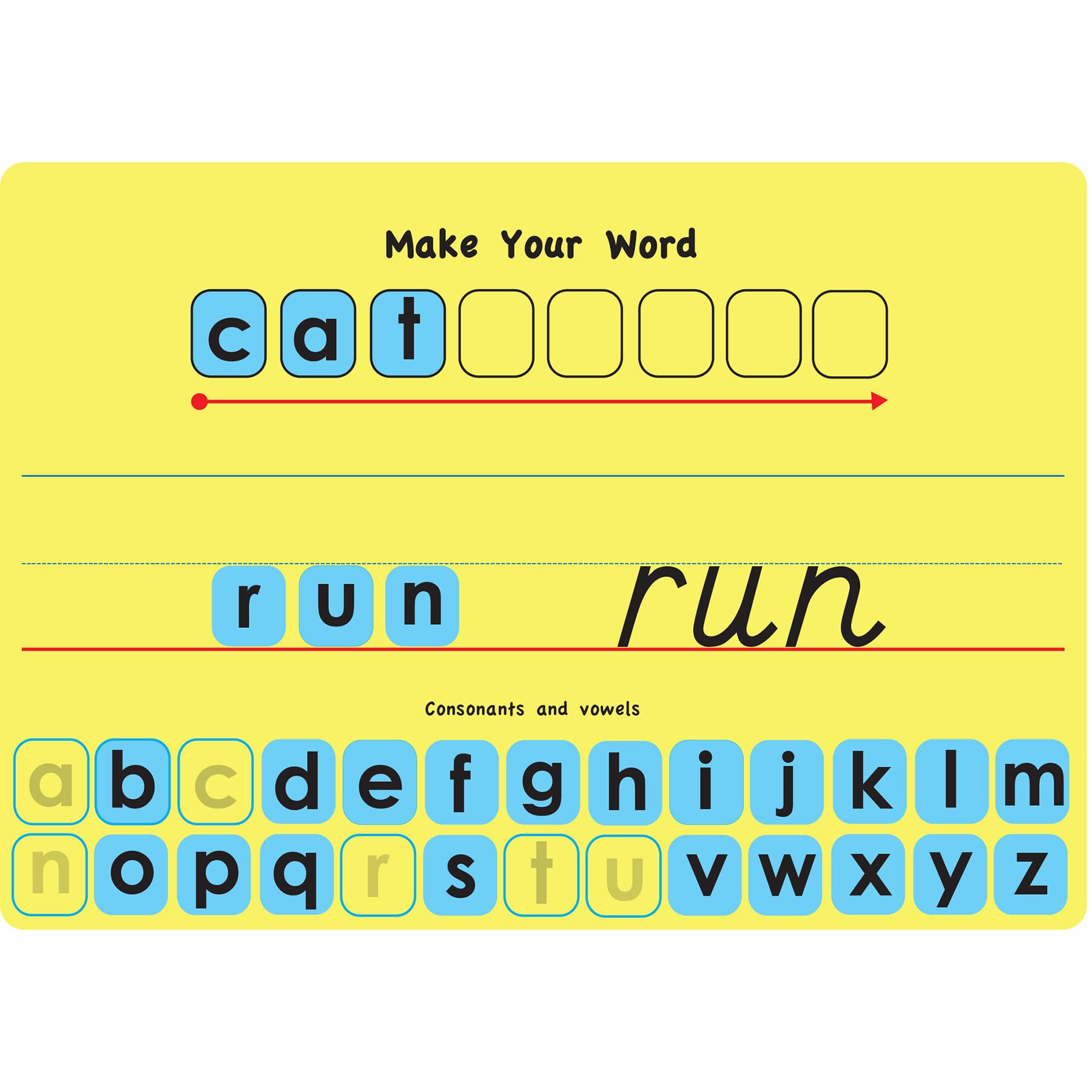 Smart Poly Touch-Stik Phonics Tiles & Mat, Make Your Word Set, 104 Tiles