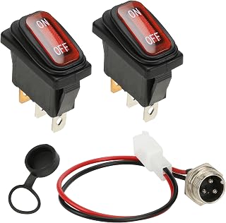 GREHUA On Off Power Switch & 3 Pin Charger Port Compatible with Razor MX350 MX400 SX350 Dirt Bike RSF650 E300 E200 E100 Kids Electric Scooter Pocket Mod Rocket Quad ATV 4 Wheeler Go Kart Parts