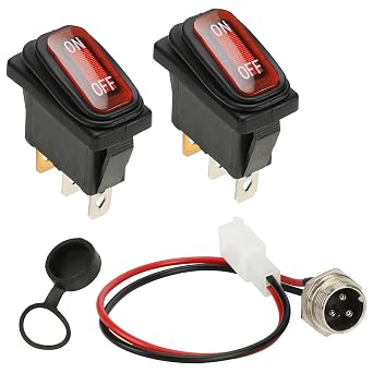 GREHUA On Off Power Switch & 3 Pin Charger Port Compatible with Razor MX350 MX400 SX350 Dirt Bike RSF650 E300 E200 E100 Kids Electric Scooter Pocket Mod Rocket Quad ATV 4 Wheeler Go Kart Parts