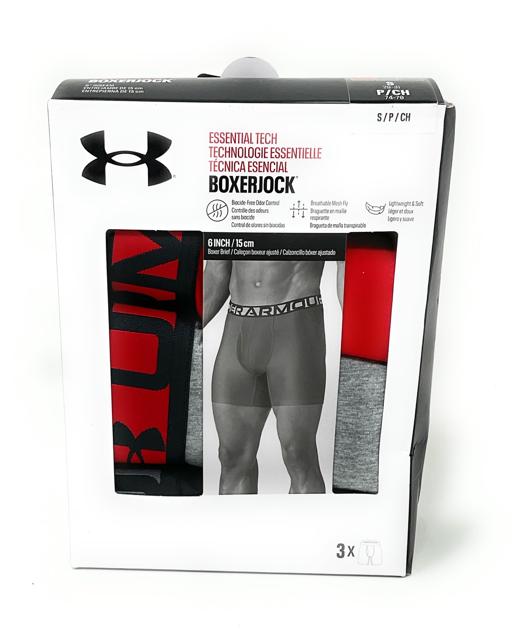 Under Armour Essential Tech Boxerjock - Calzoncillos tipo bóxer (15,24 cm, 3 unidades)