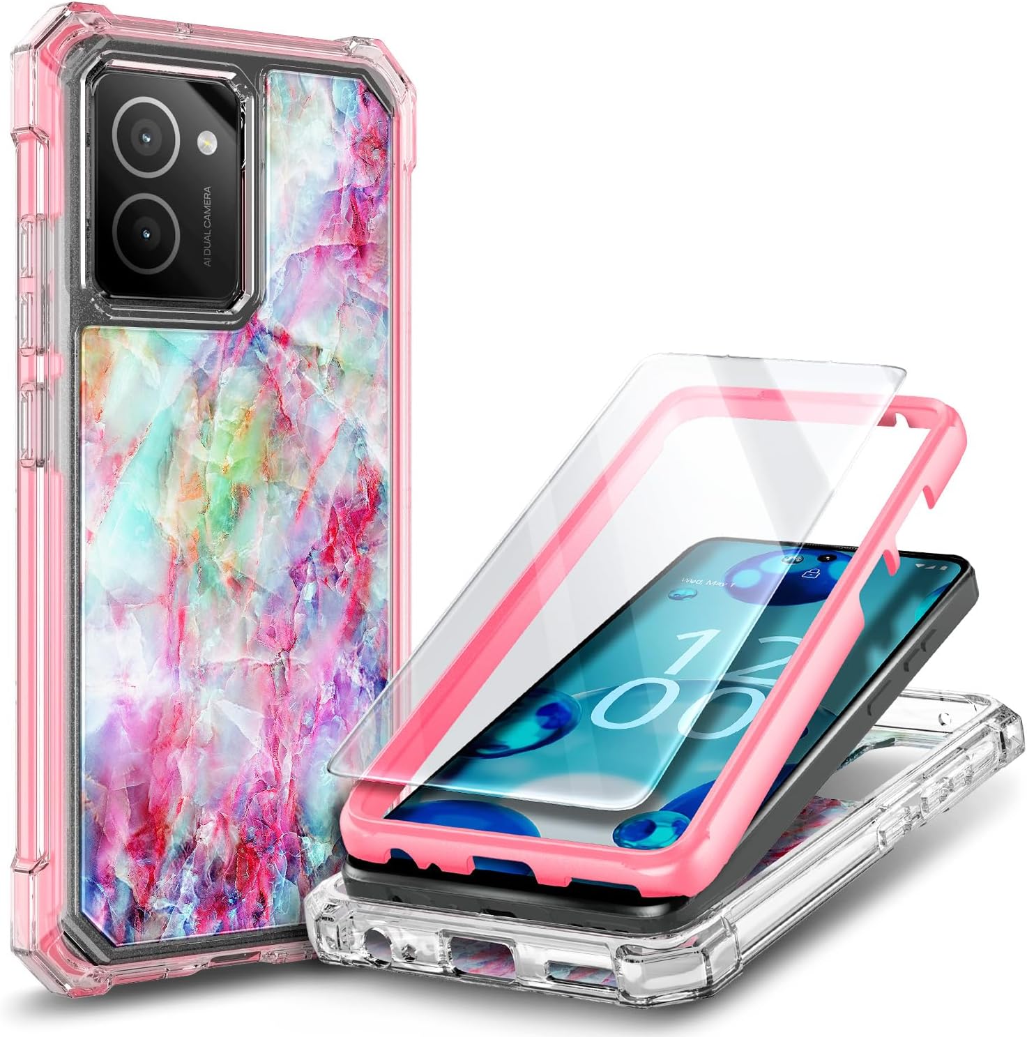 Amazon.com: WDHD for HMD Vibe Phone Case with Tempered Glass Screen ...