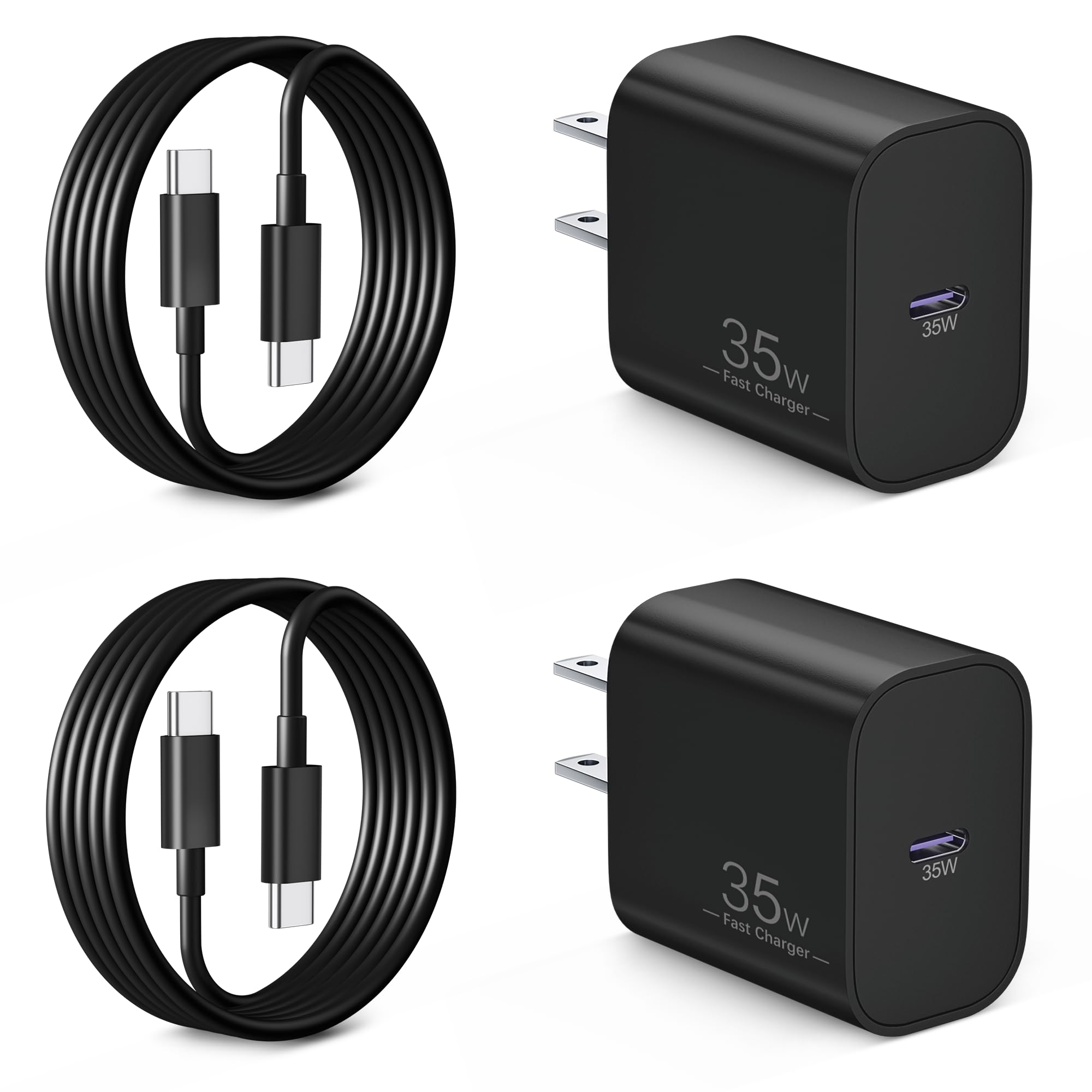 Pixel 11 10 9 8 7 6 5 Pro XL Charger Fast Charging, 2Pack 35W USB C Charger