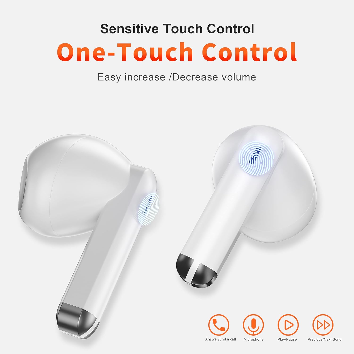 Diagram of QERE E28 Earbud Touch Controls