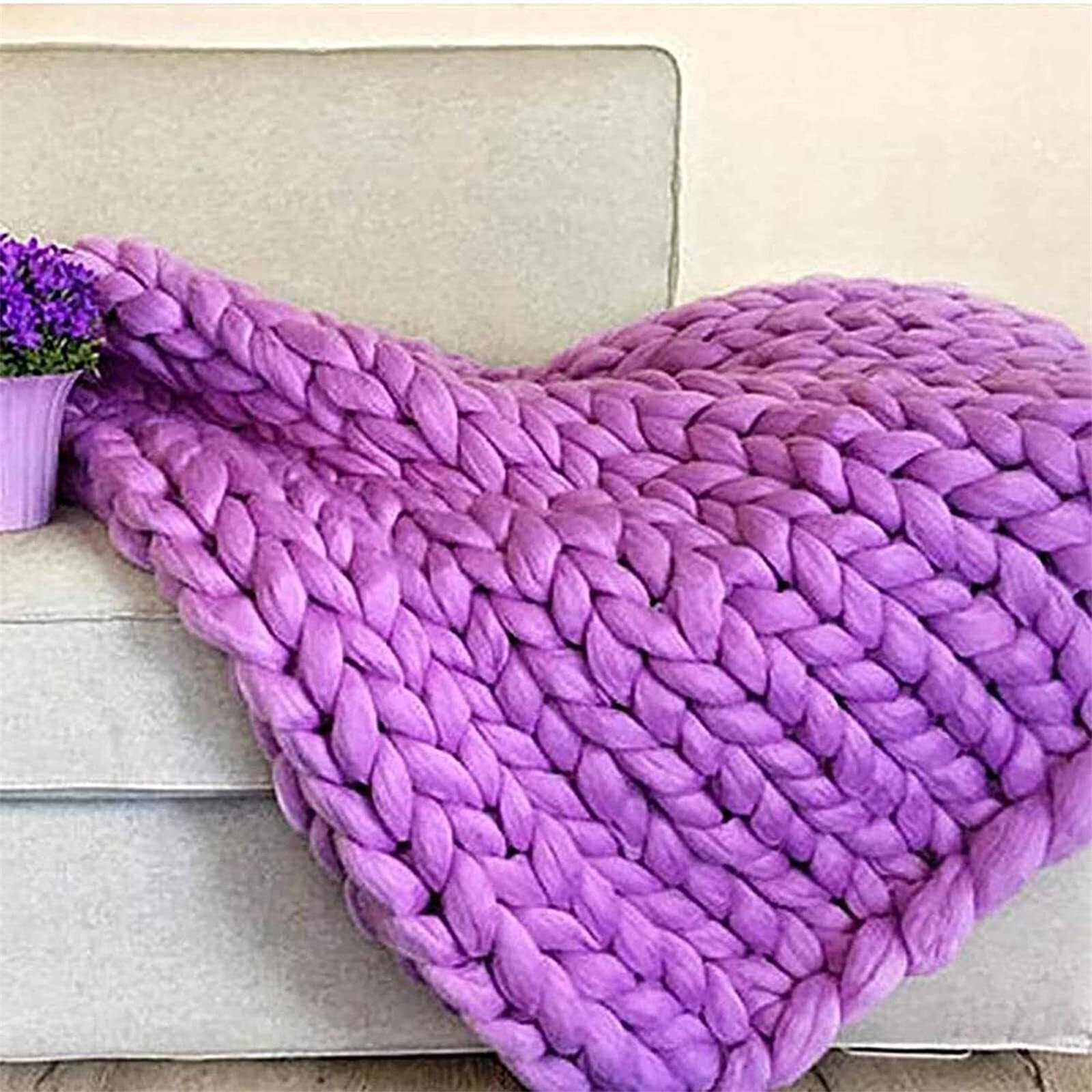 Gruby koc z dzianiny, miękki, zapewnia przytulne ciepło, ręcznie wykonany koc z mieszanki wełny na sofę i krzesło, dekoracja domu
