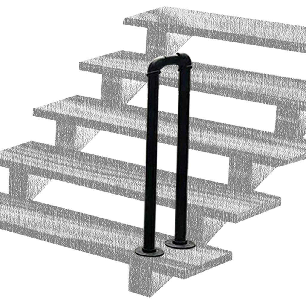 Mains courantes en U pour escalier extérieur et jardin en fer forgé au sol