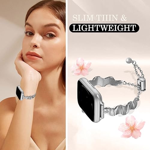 Miniatura 4 de NOUELSYE Correa de reloj para mujer compatible con correas de reloj de 1.496 pulgadas, 1.575 pulgadas, 1.614 pulgadas, iWatch Series 87654321SE,