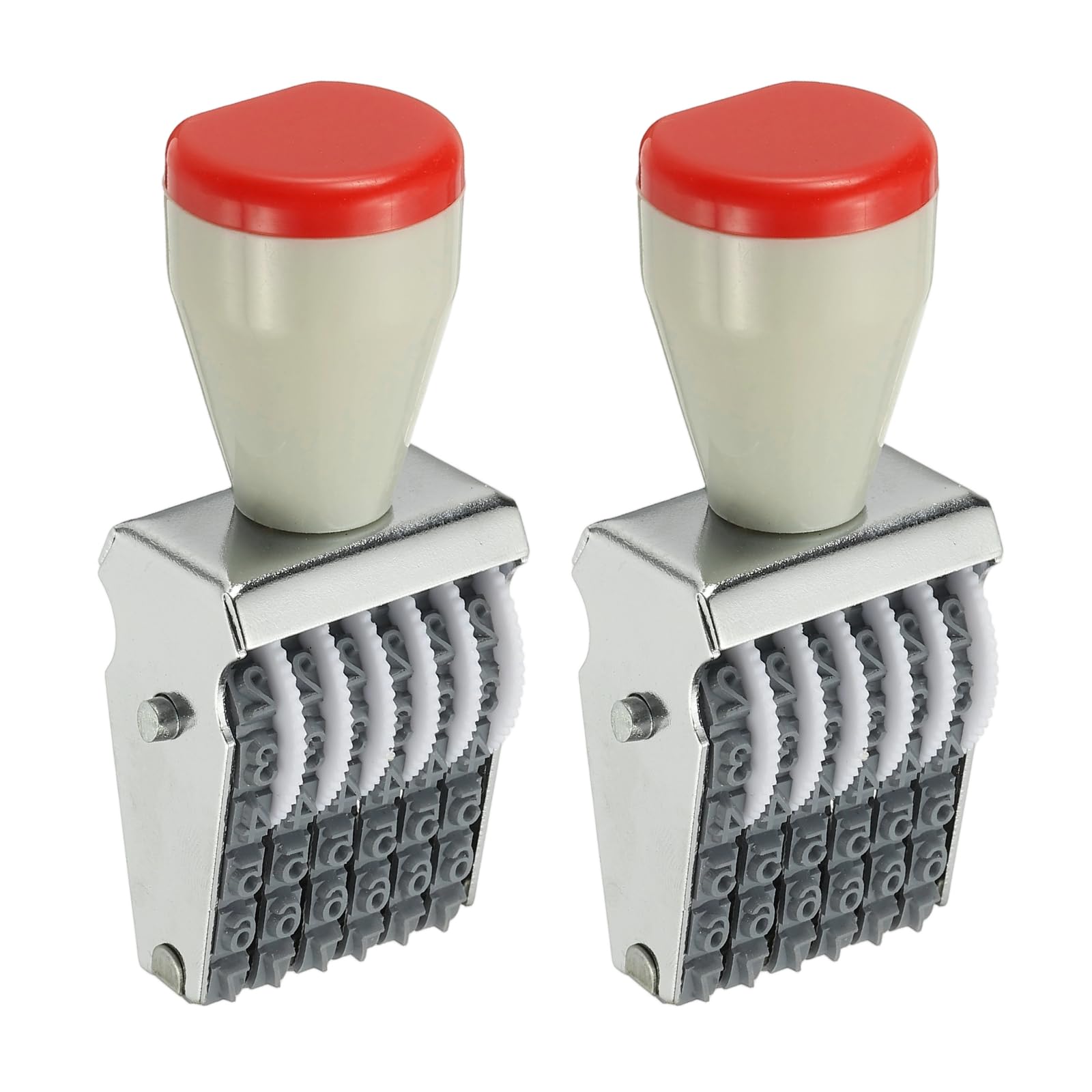 PATIKIL 6 Digit Number Roller Stamp, 2Pcs Adjustable Rubber Stamp Changeable Numerical Symbol Office Date for Business Creative Price Tag